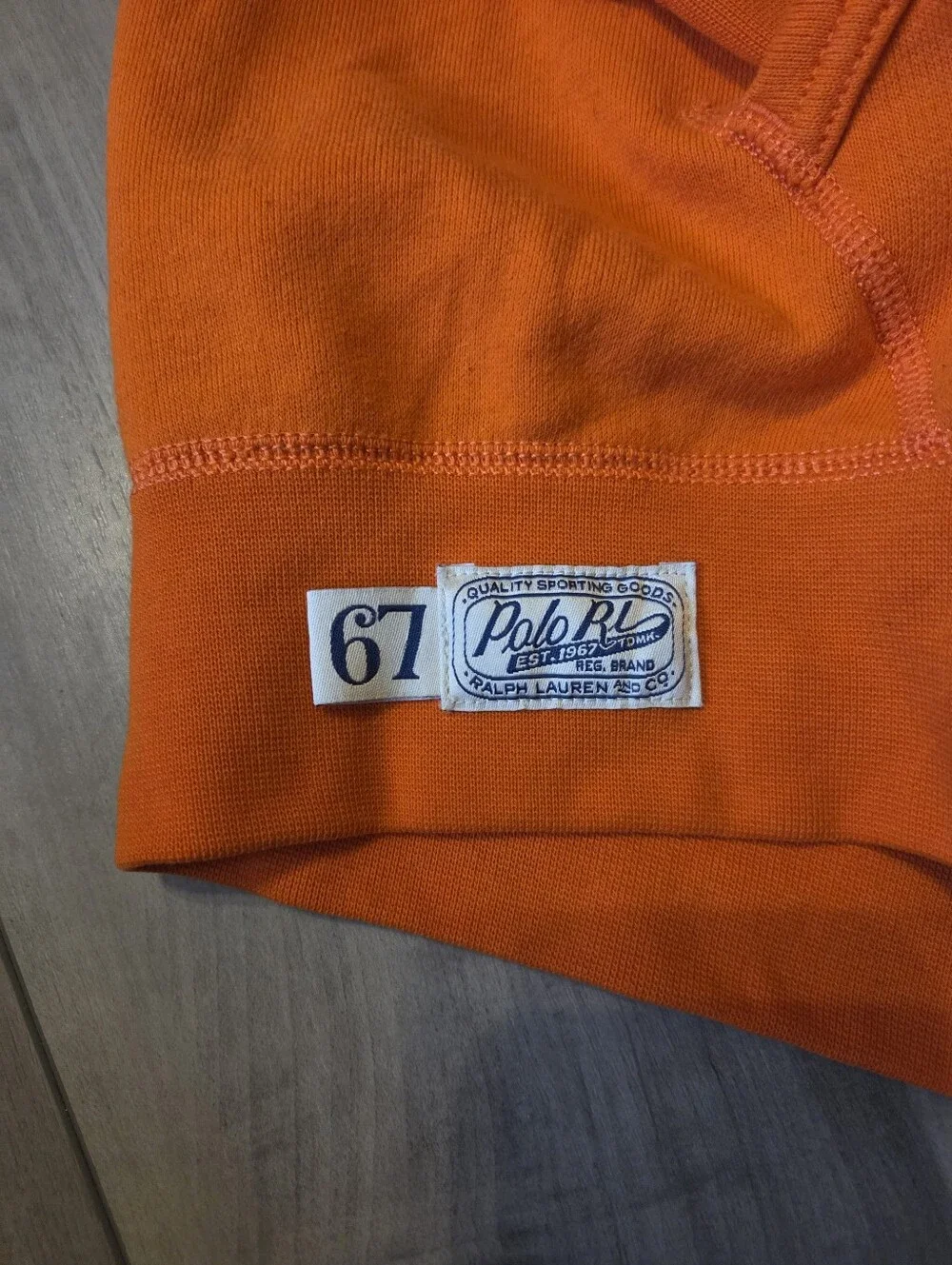 Polo by Ralph Lauren Bright Orange Pullover Hoodie with Embroidered Logo